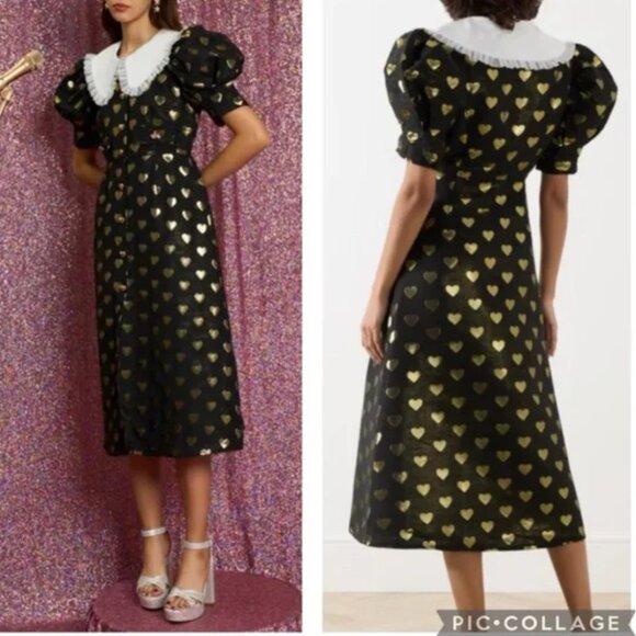 Sister Jane Golden Hearts Midi Dress NWT Size Medium Plus - Picture 1 of 5